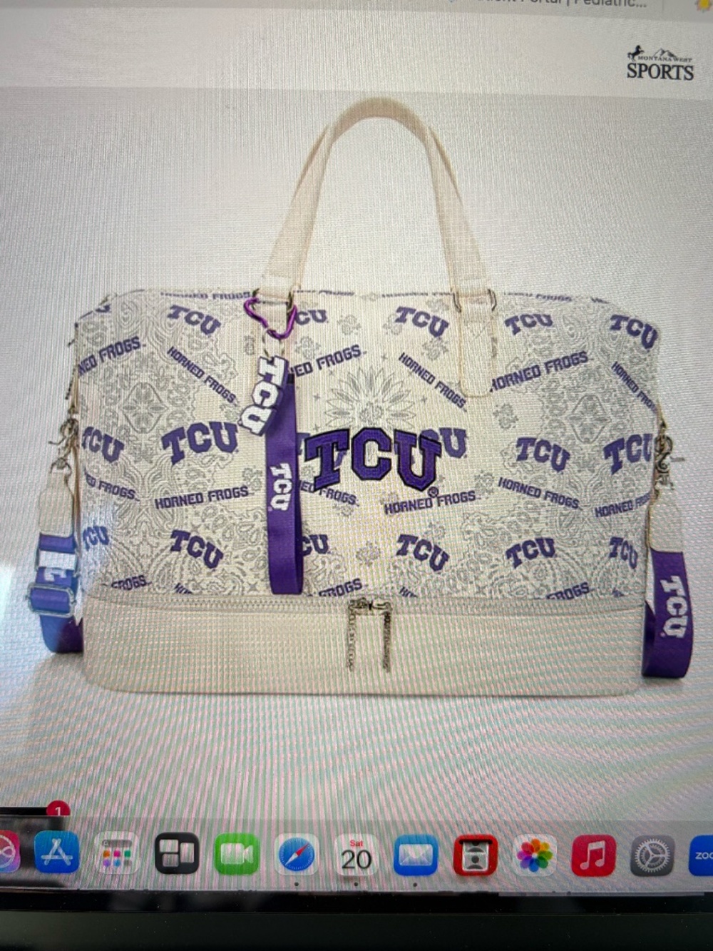 TEXAS CHRISTIAN UNIVERSITY HORNED FROGS DUFFLE BAG
